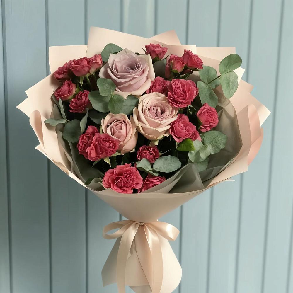 Букет цветов из: Гвоздики и Розы в Касли