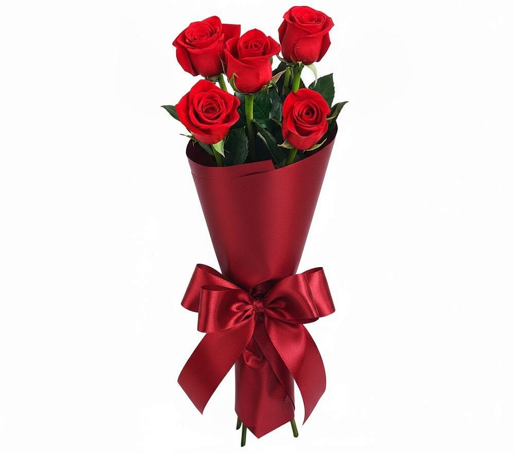Букет 5 Красных роз Эдлесс Лав в Касли