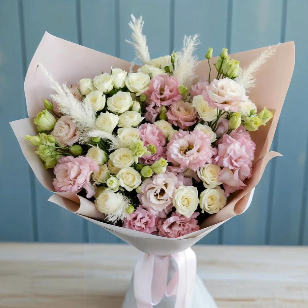 Букет цветов из: Альстромерии и Розы в Касли