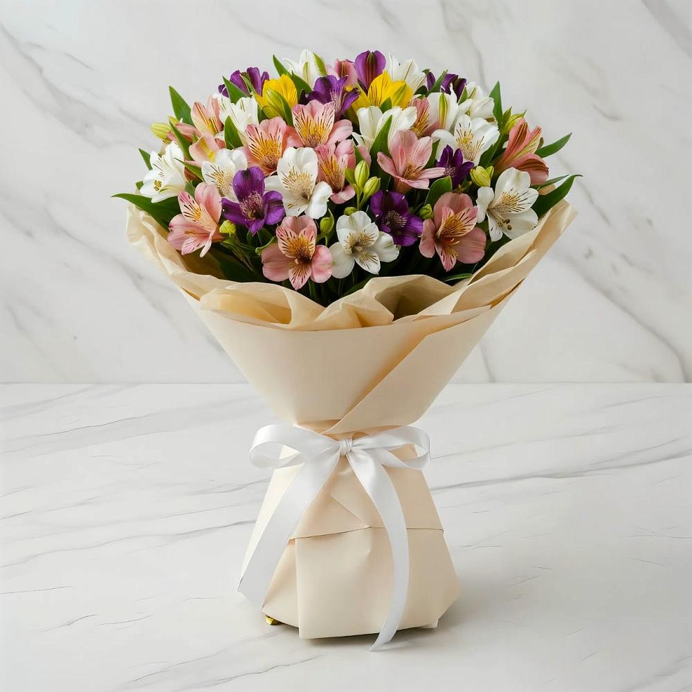 Букет цветов из: Альстромерии в Касли