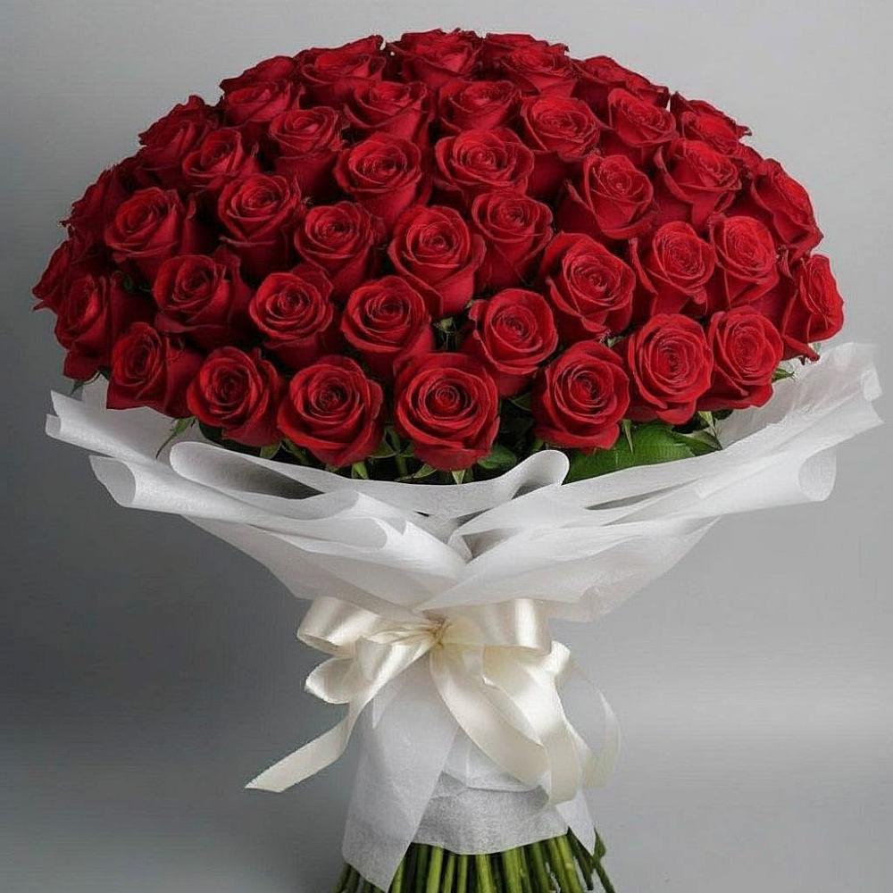 Букет 101 Красная роза Блэк Мэджик в Касли
