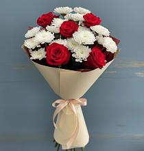 Букет цветов из:  Розы и Хризантемы в Касли