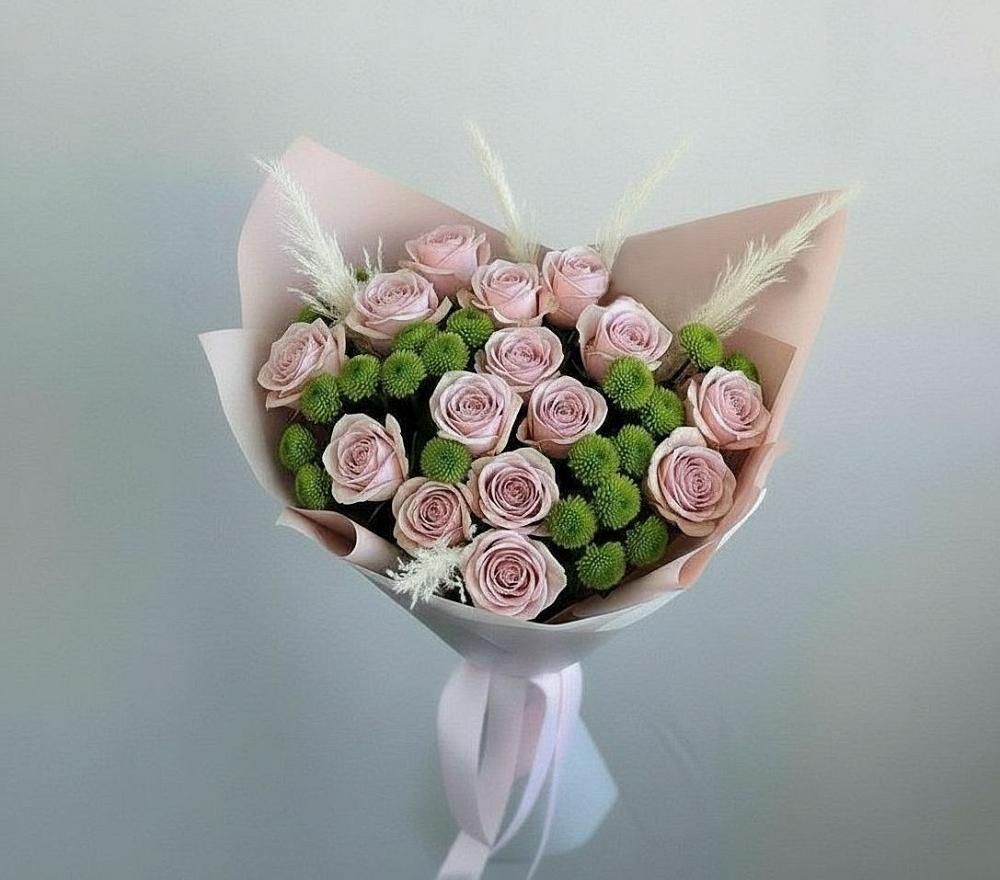 Букет цветов из: Розы и Хризантемы в Касли