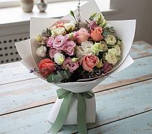 Букет цветов из:  Розы, Лизиантусы и Гвоздики #REPLACE_PRED# Касли