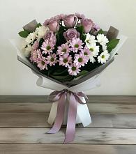 Букет цветов из:  Хризантемы и Розы в Касли