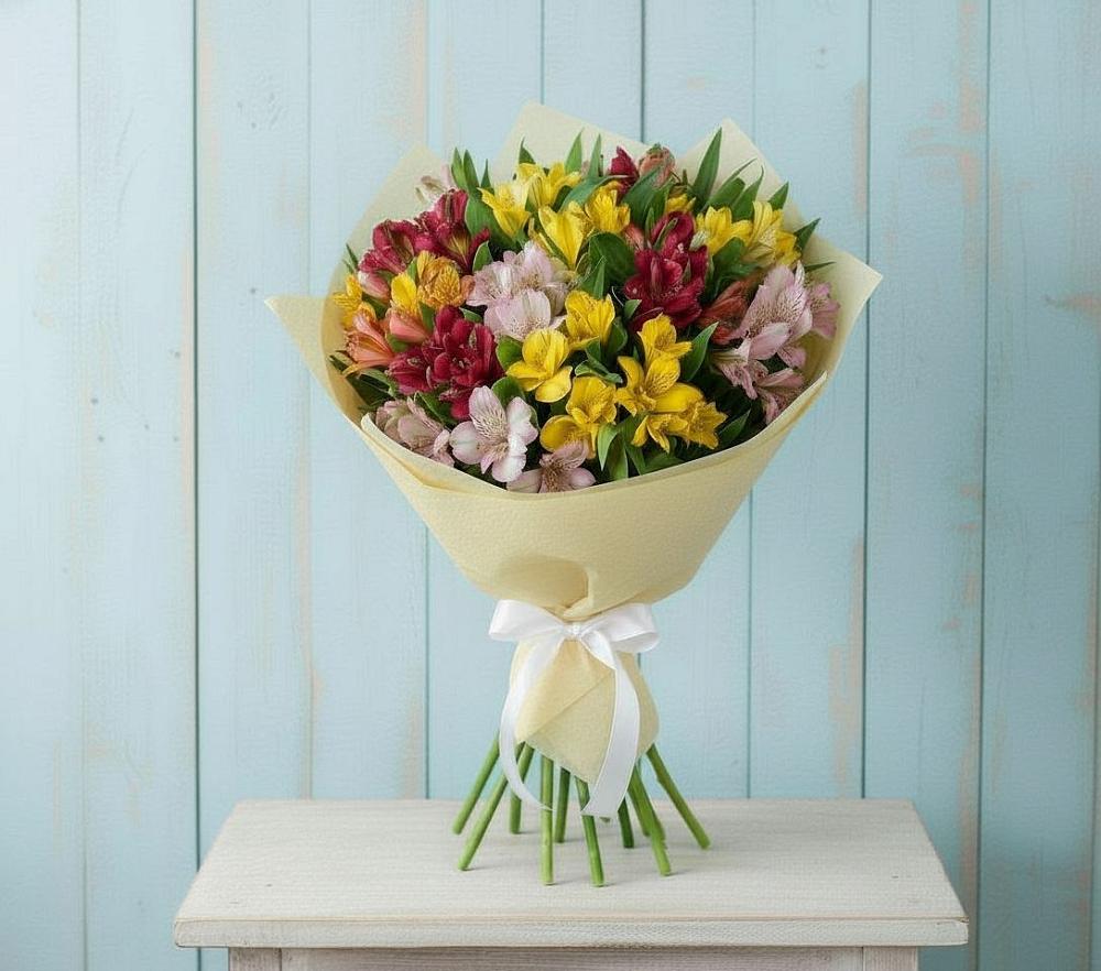 Букет цветов из: Альстромерии в Касли