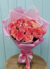 Букет 15 Розовых роз Равель в Касли